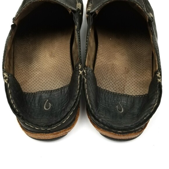 OluKai Moloa Convertible Drop In Nubuck Leather Slip On Shoes Men 10 Black Brown - Picture 4 of 12